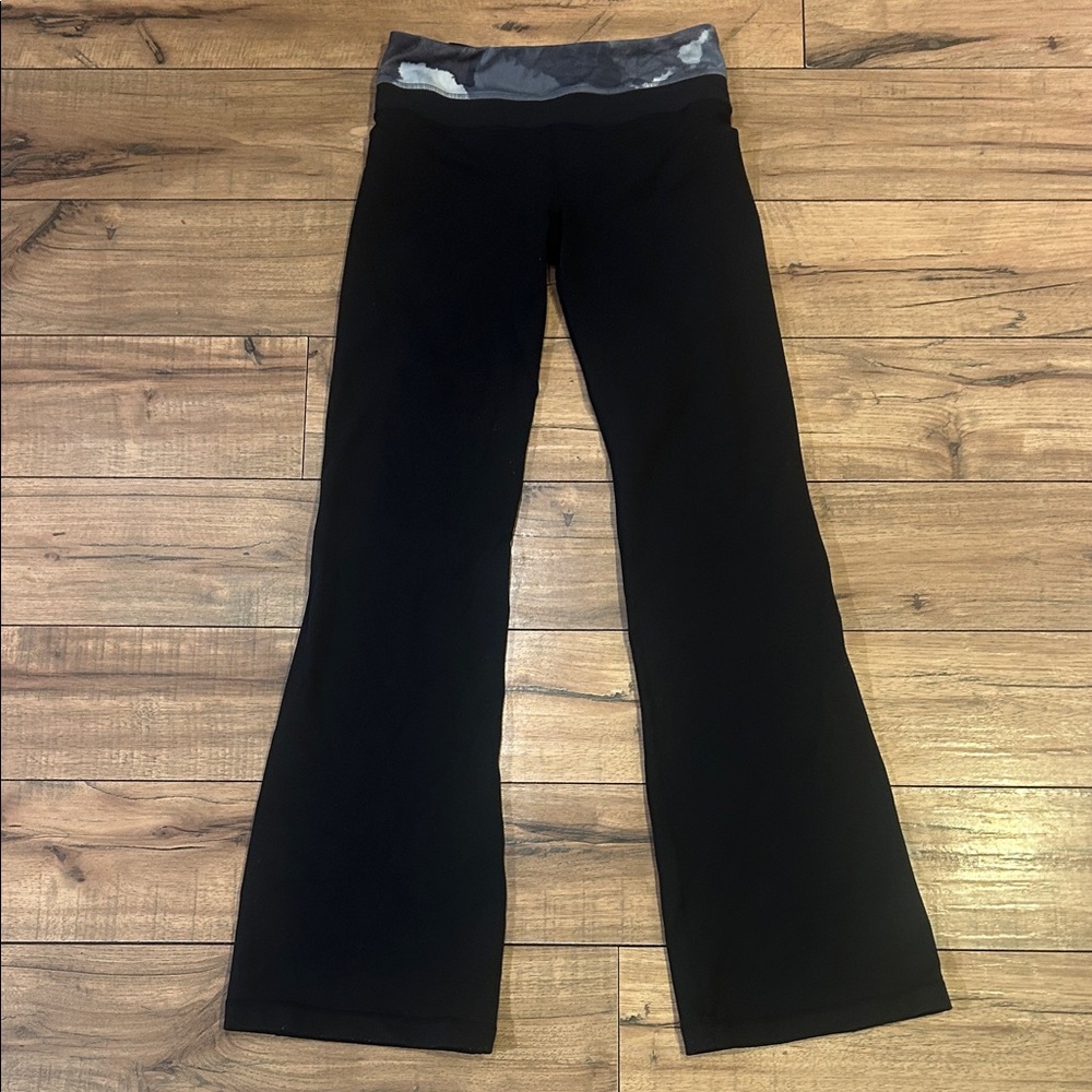 lululemon athletica Black Leggings with Gray Waistband